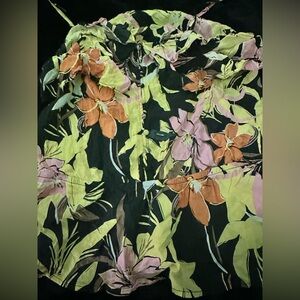 Who What Wear Women's Floral Print Sleeveless Adj. Spaghetti Strap Blouse XXL